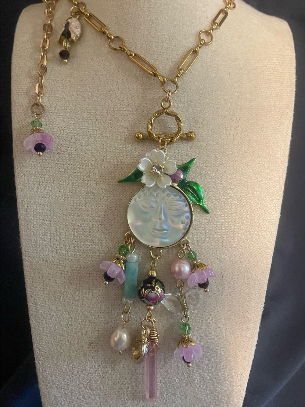 Moon Face Pendant Necklace